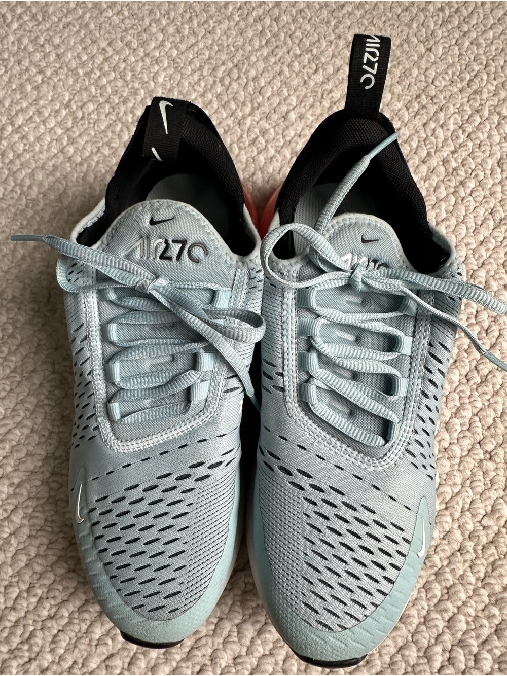 Nike Air Max 270 Women’s Sneakers — Light Blue and Black